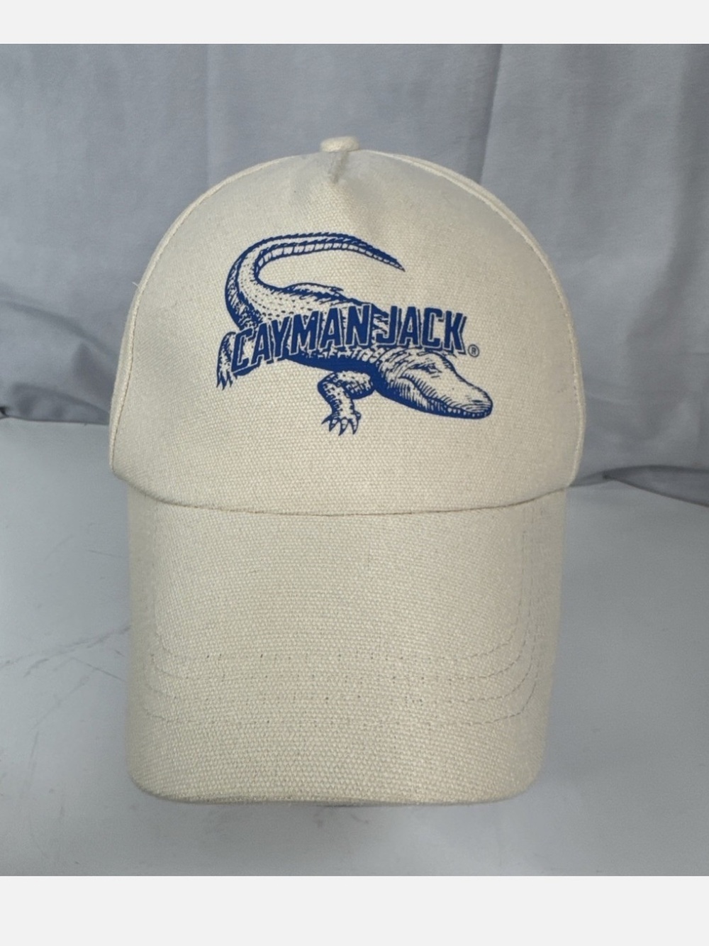 Cayman Jack Cream Baseball Cap with Blue Embroidered Logo